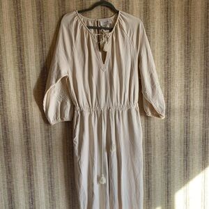 Cleobella Jumpsuit Beige Boho Indie Style Women’s Size M Full Body Summer